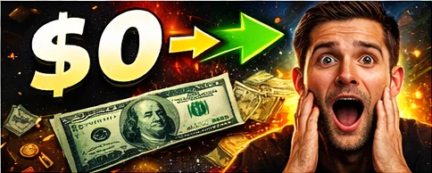 Income growth split-screen thumbnail with $0 to $10K arrow