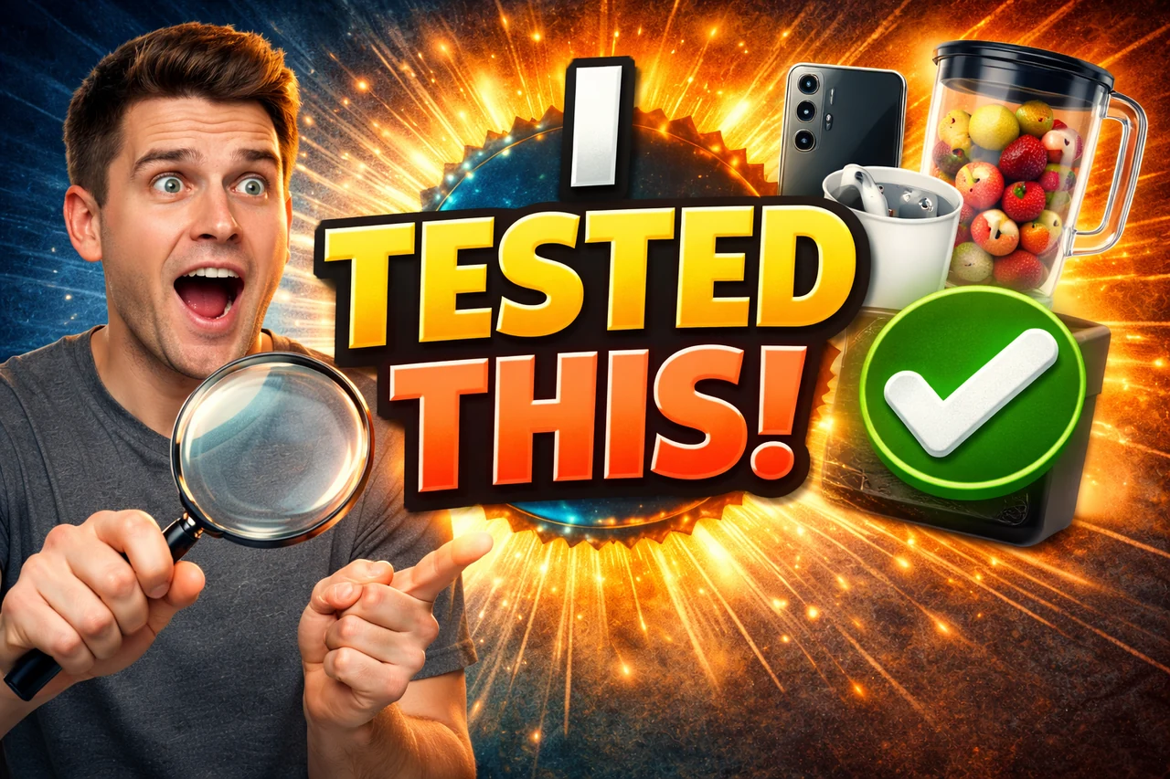 Shocked reaction thumbnail with I TESTED THIS text and experiment setup