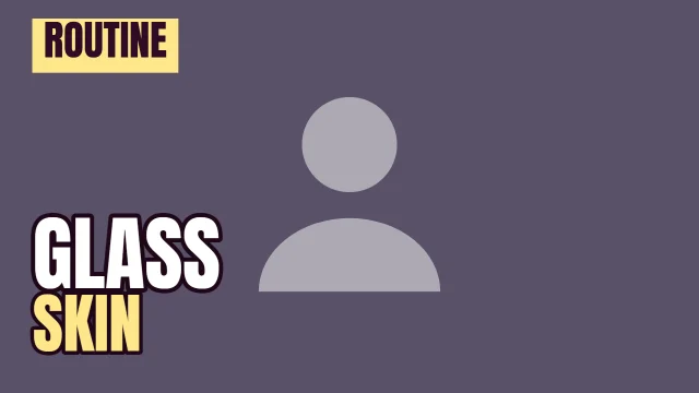 Beauty YouTube thumbnail template: Corner Tag layout in the Dusk colourway, sample words "ROUTINE GLASS SKIN", with 1 empty photo slot (Your photo)