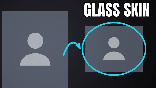 Beauty YouTube thumbnail template: Face and Thing layout in the Arcade colourway, sample words "GLASS SKIN", with 2 empty photo slots (Your face, The thing)