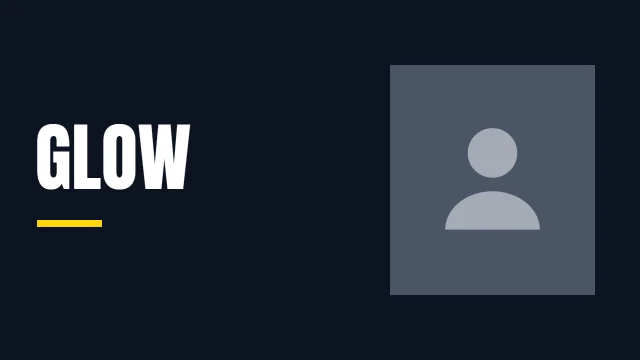 Beauty YouTube thumbnail template: Negative Space layout in the Night Shift colourway, sample words "GLOW", with 1 empty photo slot (One subject)