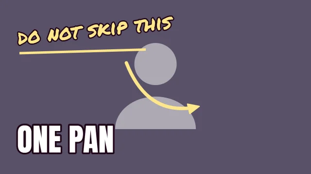 Cooking YouTube thumbnail template: Marker Note layout in the Dusk colourway, sample words "do not skip this ONE PAN", with 1 empty photo slot (Your photo)