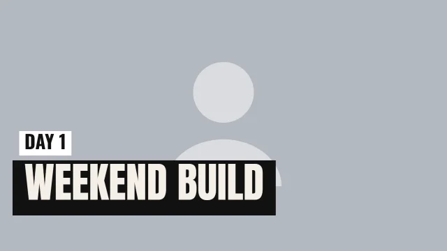 DIY YouTube thumbnail template: Caption Box layout in the Newsprint colourway, sample words "WEEKEND BUILD DAY 1", with 1 empty photo slot (Your photo)