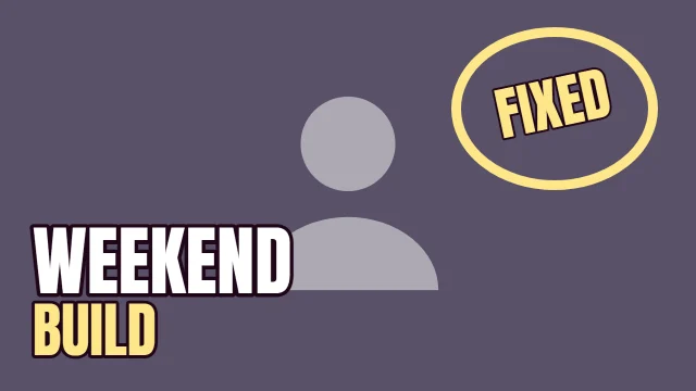DIY YouTube thumbnail template: Stamped layout in the Dusk colourway, sample words "FIXED WEEKEND BUILD", with 1 empty photo slot (Your photo)