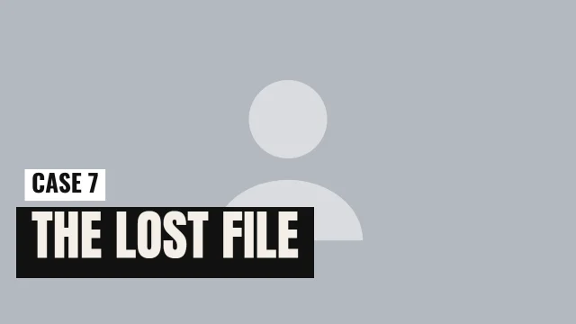 Mystery YouTube thumbnail template: Caption Box layout in the Newsprint colourway, sample words "THE LOST FILE CASE 7", with 1 empty photo slot (Your photo)