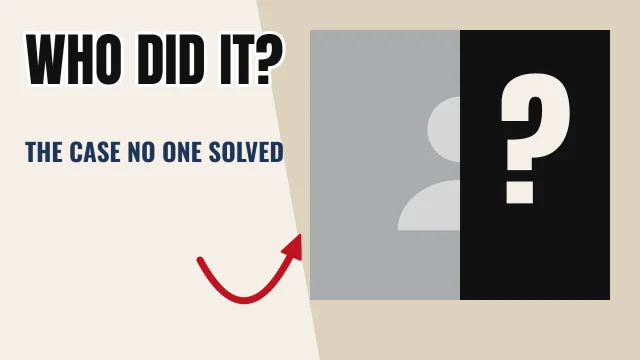 Mystery YouTube thumbnail template: Hidden layout in the Newsprint colourway, sample words "WHO DID IT? THE CASE NO ONE SOLVED ?", with 1 empty photo slot (The reveal)