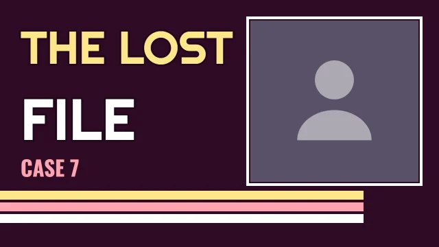 Mystery YouTube thumbnail template: Retro Tape layout in the Dusk colourway, sample words "THE LOST FILE CASE 7", with 1 empty photo slot (Your old photo)