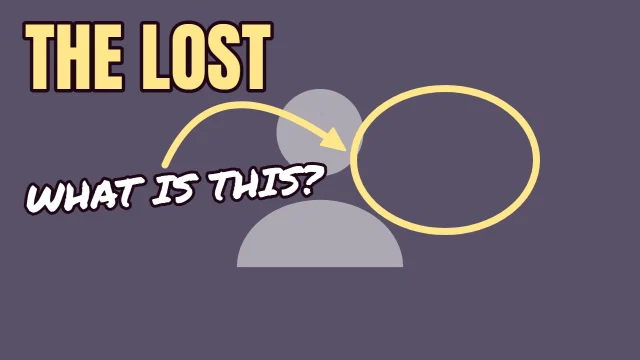 Mystery YouTube thumbnail template: Spot It layout in the Dusk colourway, sample words "WHAT IS THIS? THE LOST", with 1 empty photo slot (Your screenshot)