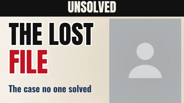 Mystery YouTube thumbnail template: Warning layout in the Newsprint colourway, sample words "UNSOLVED THE LOST FILE The case no one solved", with 1 empty photo slot (Your face)