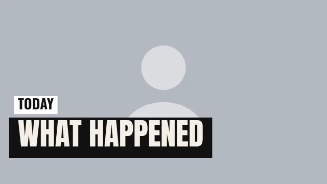 News YouTube thumbnail template: Caption Box layout in the Newsprint colourway, sample words "WHAT HAPPENED TODAY", with 1 empty photo slot (Your photo)
