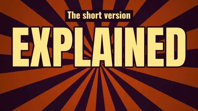 News YouTube thumbnail template: One Word layout in the Dusk colourway, sample words "EXPLAINED The short version"