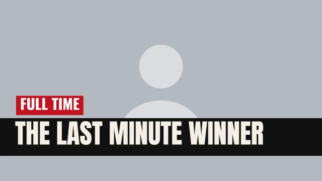 Sports YouTube thumbnail template: Headline Bar layout in the Newsprint colourway, sample words "THE LAST MINUTE WINNER FULL TIME", with 1 empty photo slot (Your photo)
