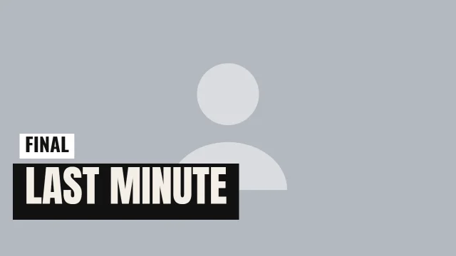 Sports YouTube thumbnail template: Caption Box layout in the Newsprint colourway, sample words "LAST MINUTE FINAL", with 1 empty photo slot (Your photo)