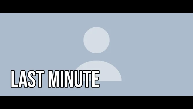 Sports YouTube thumbnail template: Cinematic layout in the Frost colourway, sample words "LAST MINUTE", with 1 empty photo slot (Your wide shot)