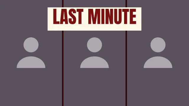 Sports YouTube thumbnail template: Triptych layout in the Hot Sauce colourway, sample words "LAST MINUTE", with 3 empty photo slots (Photo 1, Photo 2, Photo 3)