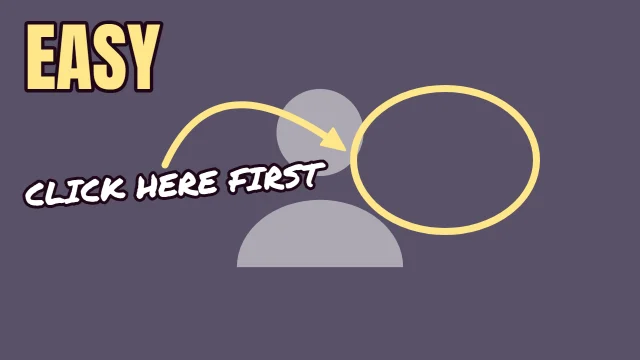 Tutorial YouTube thumbnail template: Spot It layout in the Dusk colourway, sample words "CLICK HERE FIRST EASY", with 1 empty photo slot (Your screenshot)