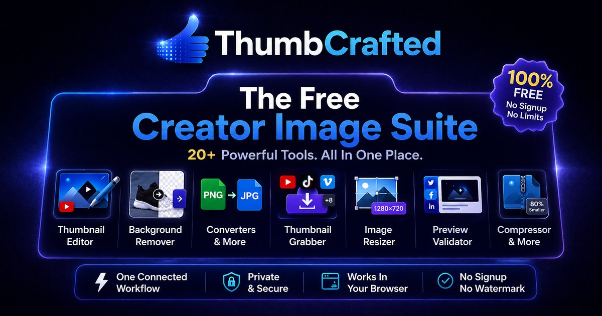 Free Thumbnail Maker, Editor & Image Tools | ThumbCrafted